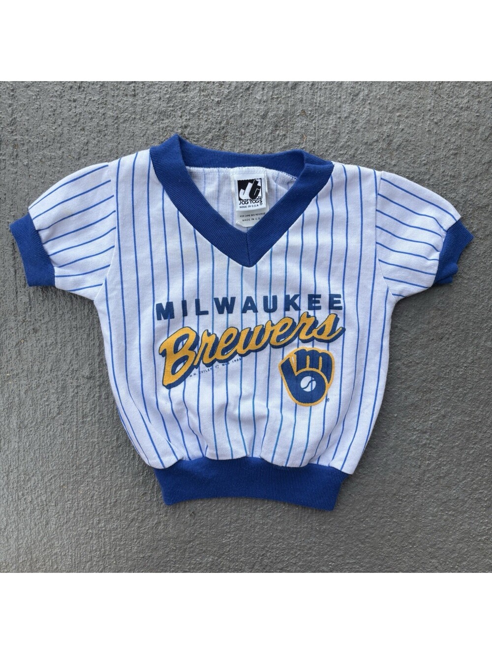 Vintage 1986 Milwaukee Brewers MLB Pinstrip Shirt KIDS 12-18 Months